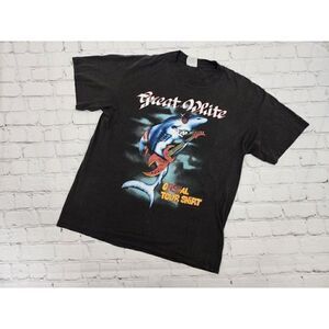 AUTHENTIC Vintage Great White 1987 Bite Back Tour Shirt DOUBLE-SIDED